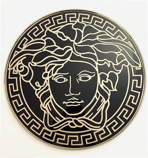 versace logo black and gold|Versace logo greek mythology.